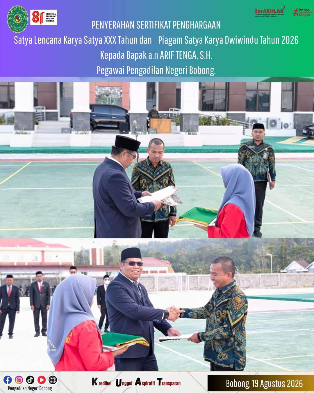 PENYERAHAN SERTIFIKAT PENGHARGAAN